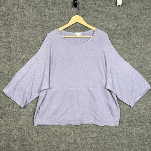 purejill Sweaters - Purejill Size Small Sweater Top Purple‎ Cotton Cashmere Kimono Sleeves Lagenlook